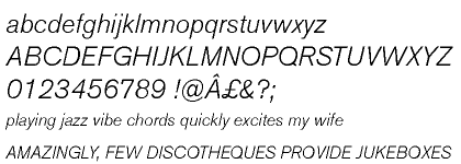 Akzidenz-Grotesk® Pro+ WGL Light Italic