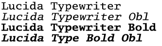 Lucida Typewriter Volume Weights