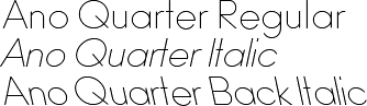 Ano Quarter Regular-Italic-Back Italic Package