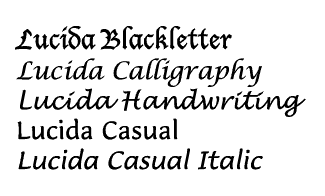 Lucida Blackletter Volume Weights