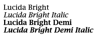 Lucida Bright Volume Weights