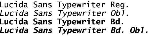 Lucida Sans Typewriter Volume Weights