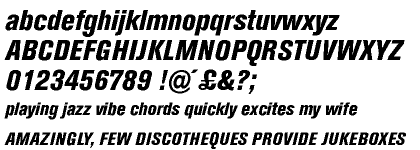 Akzidenz-Grotesk® BE Extra Bold Condensed Italic