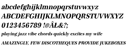 Antiqua URW CE Bold Extra Narrow Oblique