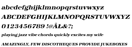 Antiqua URW CE Extra Bold Extra Wide Oblique