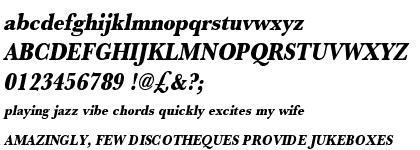 Baskerville URW Extra Bold Extra Narrow Oblique