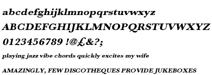 Baskerville URW Extra Bold Extra Wide Oblique