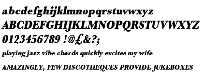 Baskerville URW Ultra Bold Extra Narrow Oblique