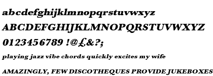 Baskerville URW Ultra Bold Wide Oblique