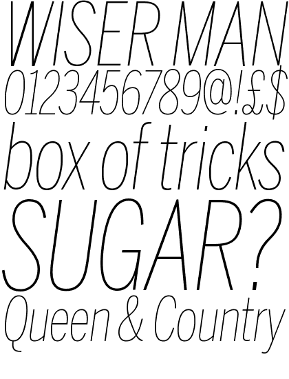 Benton Sans Compressed Thin Italic