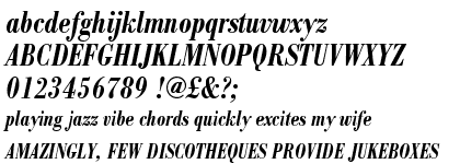 Bodoni Antiqua Demi Bold Condensed Italic