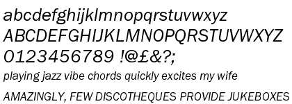 Franklin Gothic URW Book Italic OT Plus