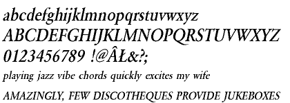 Garamond URW CE Medium Extra Narrow Oblique