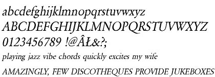 Garamond URW CE Regular Narrow Oblique