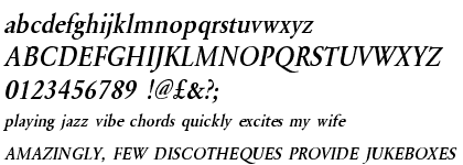 Garamond URW Medium Extra Narrow Oblique