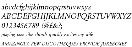 Garamond URW Regular Narrow Oblique