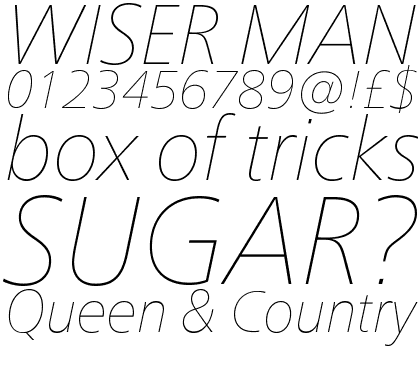 Neue Frutiger&reg; Pro Ultra Light Italic