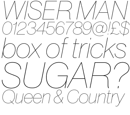 Neue Haas Grotesk Pro Display TTF 16 XXThin Italic