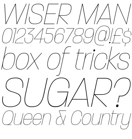 Paralucent Condensed Thin Italic