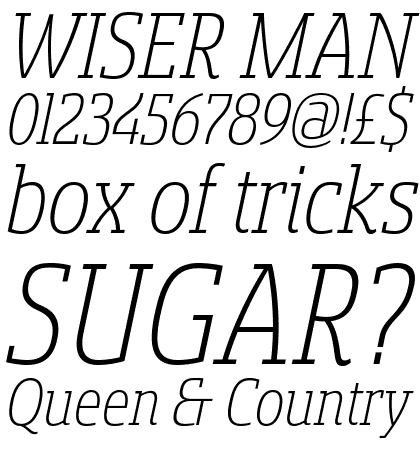 Sancoale Slab Condensed Light Italic