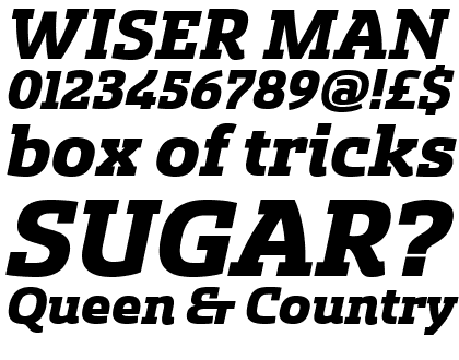 Sancoale Slab Extended Black Italic