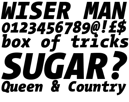 TheMix Mono Semi Condensed Black Italic