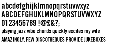 Trade Gothic&trade; Bold Condensed #20