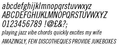 Trade Gothic&trade; Condensed #18 Oblique